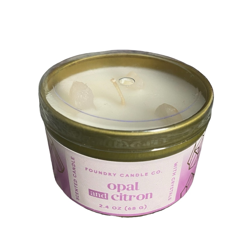 New! Any 2/$18! Foundry Amber Crystal & Citron Scented Candle - Picture 1 of 7